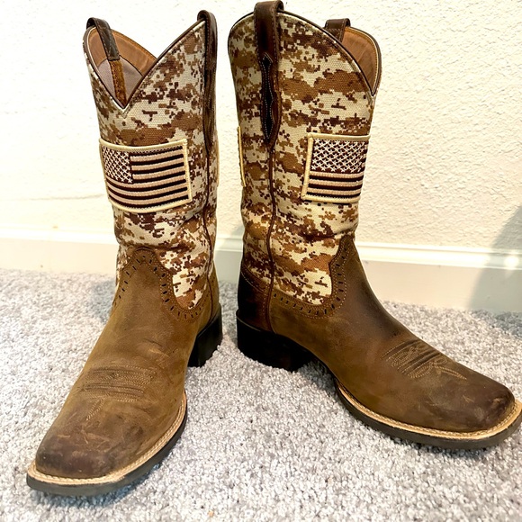 Ariat Shoes Ariat Camo American Flag Cowboy Boots Poshmark